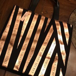 NWT victoria’s secret rose gold & black bag!